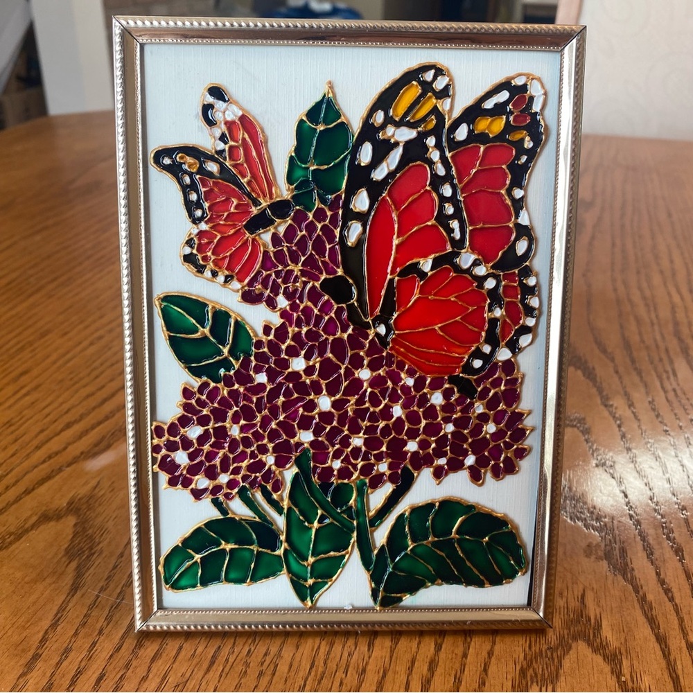 Hand-Painted Framed Stained Glass Art